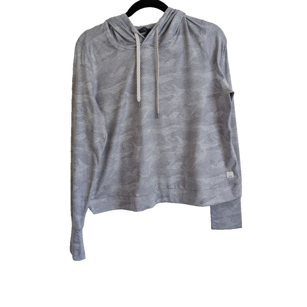 Vuori Women's Halo Essential Hoodie Gray Camo Pullover Boxy Athleisure Large
